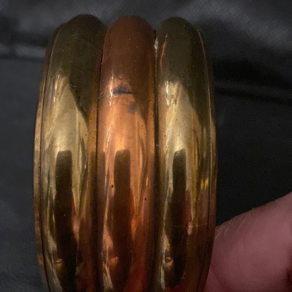 Vintage from India solid 3 shades of Brass Bracelet 1980s - Picture 3 of 7